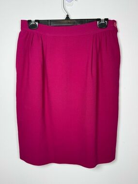 PORTS INTERNATIONAL | Vintage 80s 90s Fuschia Pink Wool High Waist Pencil Skirt